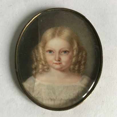 ECOLE FRANCAISE FRENCH SCHOOL circa 1850

Little girl in bust

Miniature on ivory...