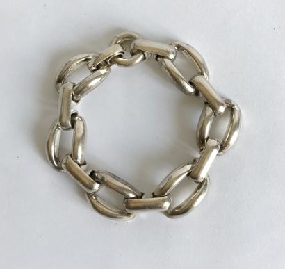 GROSSE GROSSE© 1975 - Germany 
Bracelet en métal argenté à larges maillons - Circa...