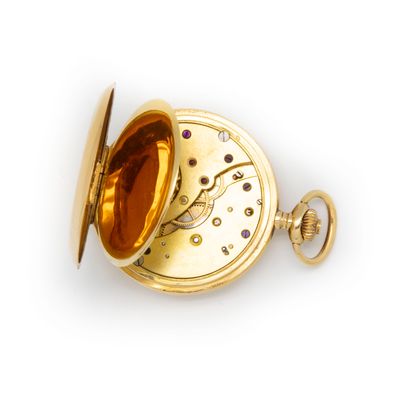 LIP LIP

Yellow gold (750 thousandths) men's pocket watch, chronometer, white enamelled...