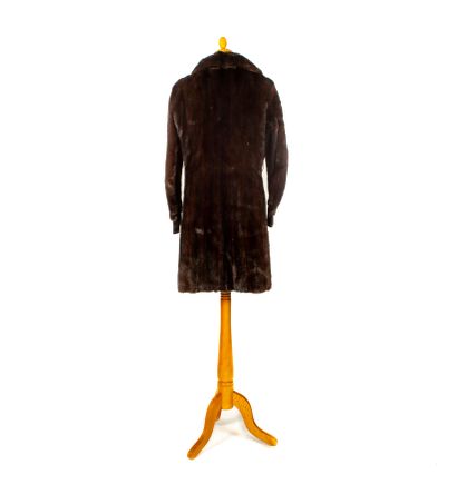 HERMES HERMES Sport 
3/4 slim-fitting jacket in mink and velvet calfskin bands (buttonholes...