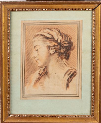 ECOLE FRANCAISE FRENCH SCHOOL 

Portrait of a woman in the 18th century taste

Sanguine...