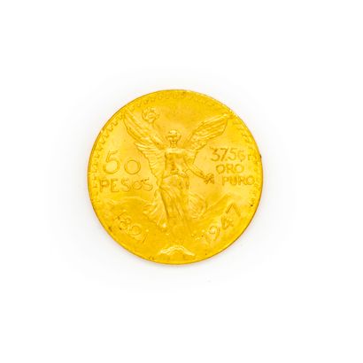 null Une pièce de 50 pesos or 1821-1947

Poids : 37,5 g.