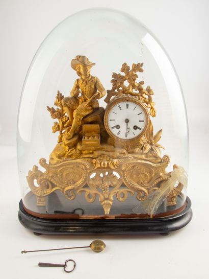 Regula clock with gilded patina in the Louis...