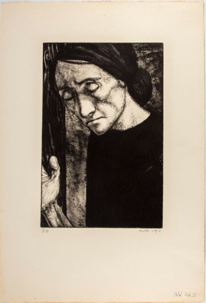 CIRY Michel CIRY (1919-2018)

Portrait of a woman 

Engraving, signed, dated "61"...