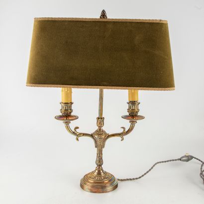null Bougeoir à deux bras de lumières de style Louis XVI 

Monté en lampe 

H. :...