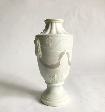 null Porcelain vase of baluster form with decoration in relief in the spirit Neo...