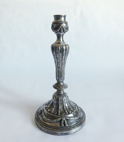 Large bronze candlestick (formerly silver...