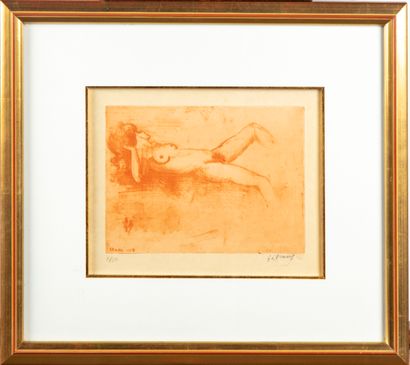 TILMANS Emile TILMANS (1828-1960)

Nude

Engraving, countersigned and numbered 7/50

12,5...
