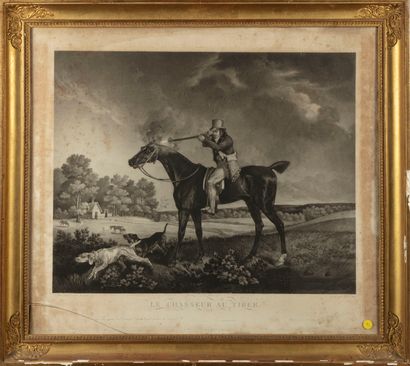 null Pair of large engravings of hunting

Gilded wood frame

(Accidents)