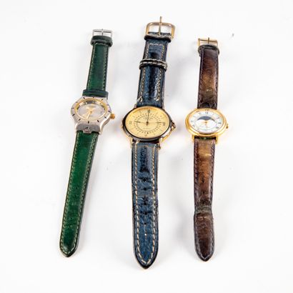 Set of three Swiss watches. 
(important ...