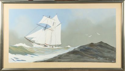 HAFFNER Léon HAFFNER (1881-1972)

Sailboat at sea

Gouache, signed lower right 

40...