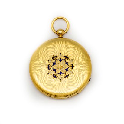 Yellow gold watch case with a mirror inside,...