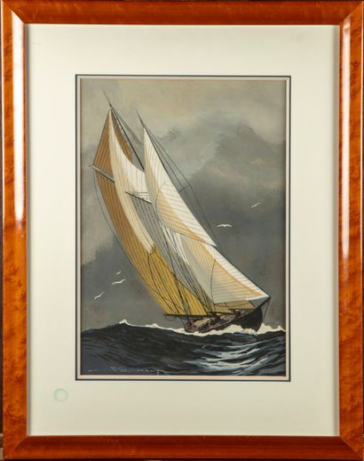 HAFFNER Léon HAFFNER (1881-1972)

Sailboat

Gouache, signed lower left 

42 x 29,5...