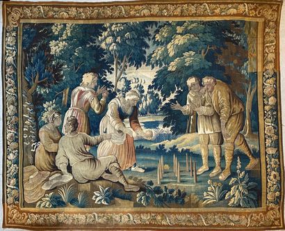 FLANDRES FLANDERS or AUBUSSON - Late 17th, early 18th century 

Wool tapestry

The...