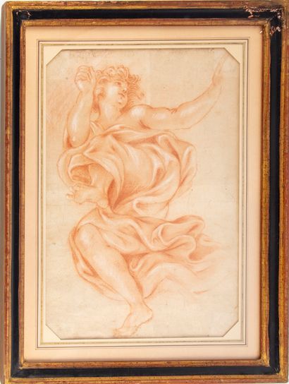 Ecole française du XVIIIè 18th century FRENCH SCHOOL 
Angel with drape 
Drawing with...