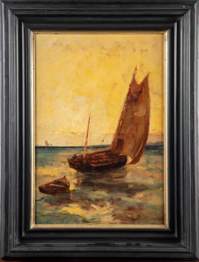 Ecole française du Xxe 20th century FRENCH SCHOOL

The boat with sail

Oil on panel,...