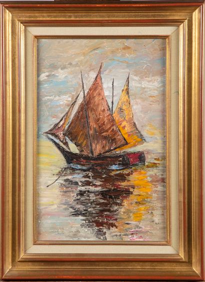 Ecole française du Xxe 20th century FRENCH SCHOOL

The boats 

Oil on panel

39,5...