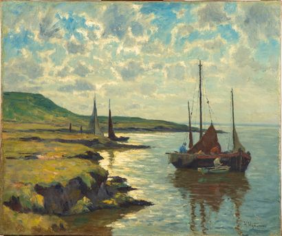 HYREMAN Herman HYREMAN (1859-1907)

Fishing boat

Oil on canvas, signed lower right...