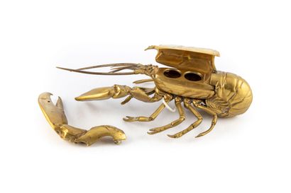 Important saltcellar in the shape of a lobster,...