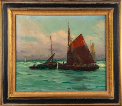 PAUL ESCHBACH Paul ESCHBACH (1881-1961)

The boats at dusk

Oil on canvas, signed...