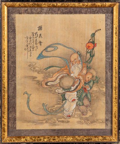 CHINE CHINA - 19th century

Two paintings on silk

23 x 19 cm