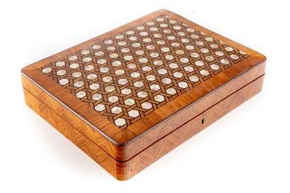 Large game box with mother-of-pearl inlay...