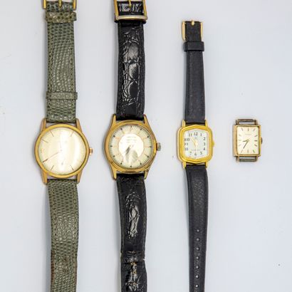 Set of four wrist watches including an Omega,...