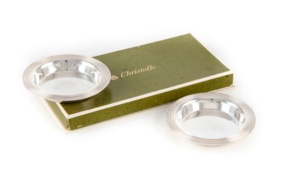 CHRISTOFLE 
Pair of small silver plated tray...