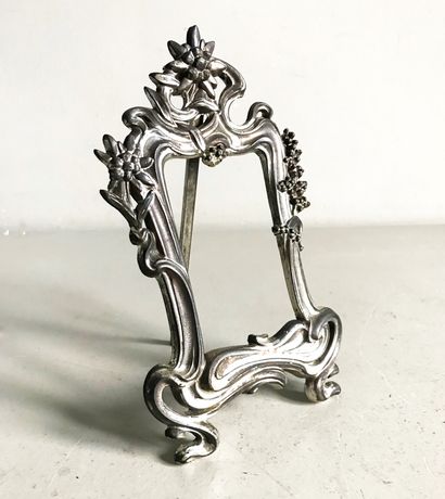 Small photo frame in silver plated metal...