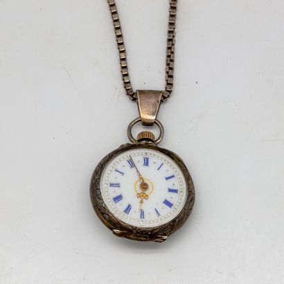  Lady's watch with silver collar and chain