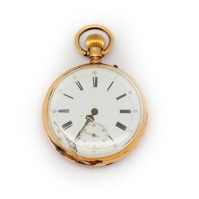 Pocket watch in yellow gold 
Gross weight...