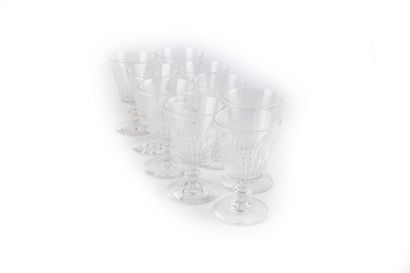 Suite of 9 large glasses in cut crystal