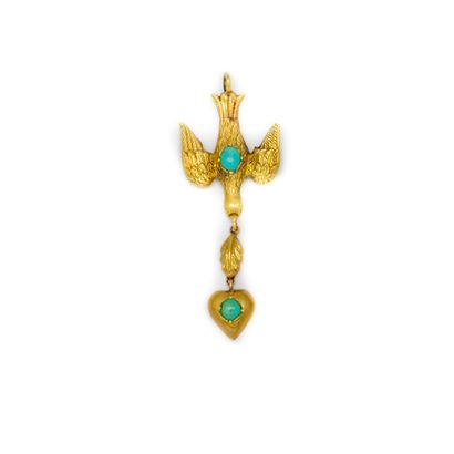  Small pendant Holy Spirit in yellow gold 
Gross weight : 1 g