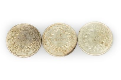 Ensemble de 3 pièces de 10 francs 1965, 1967,...