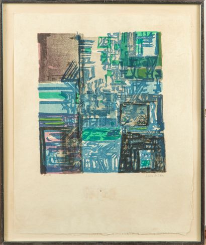 null 
Maria Elena VEIRA DA SILVA (1908-1992)

Composition en bleu et gris

Lithographie...