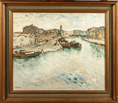 Eric BATTISTA (1933) 
Le Grand canal à Sète...