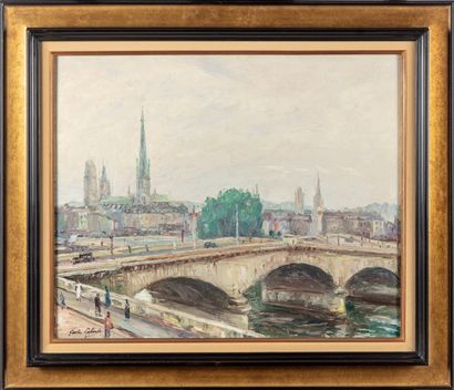 Gaston LABORDE (1892-1965) 
Rouen, Le pont...