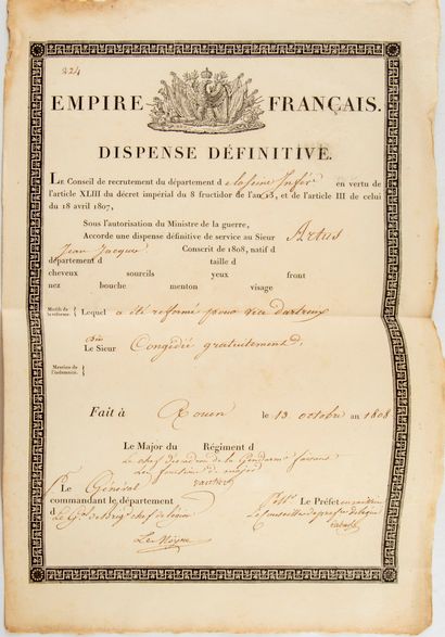 null Final exemption from military service

Dated 1808