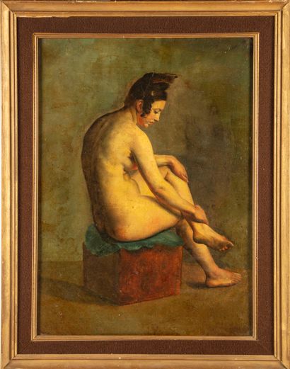 ECOLE FRANÇAISE DU XIXe french school of the 19th century

Study of a nude sitting...