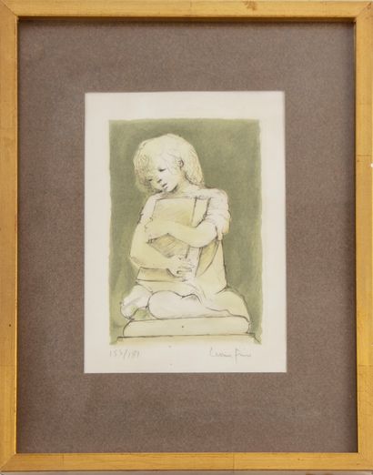 FINI Leonor FINI (1907 - 1996)

Little girl with a book 

Lithograph, signed and...