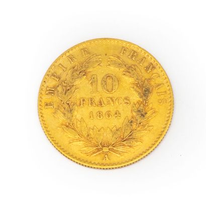 null 1 piece of 10 francs gold 1864