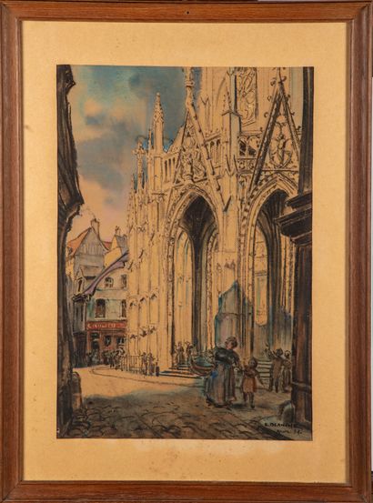 BLANCHE Emmanuel BLANCHE (1880-1946)

Saint Maclou in Rouen

Pastel signed lower...