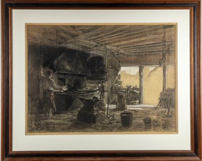 SERVIN Amédée Elie SERVIN (1829-1885)

The blacksmith

Pastel, dated 1892

50 x 65...