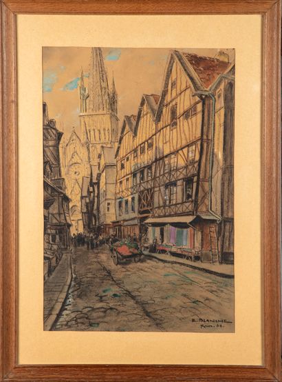 BLANCHE Emmanuel BLANCHE (1880-1946)

La rue de l'Epicerie à Rouen

Pastel signé...