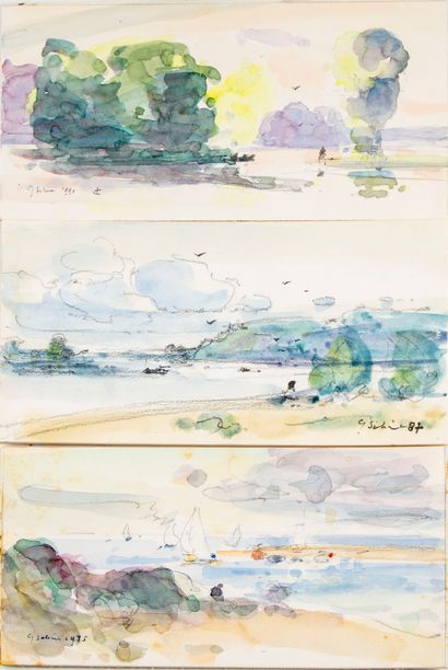 SEBIRE Gaston SEBIRE (1920-2001)

Landscapes

Watercolors, signed and dated 1985,...