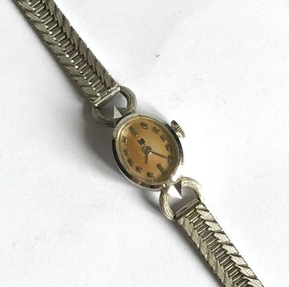 LIP LIP

Montre bracelet de dame en or gris à cadran ovale. 

Poids brut 23,2 g