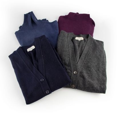 BOMPARD Eric BOMPARD 

Two cashmere turtleneck sweaters (Size L) and two cashmere...