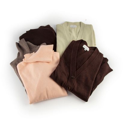 BOMPARD Eric BOMPARD 

Three cashmere turtleneck sweaters (Size L) and two cashmere...