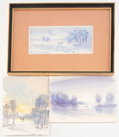 SEBIRE Gaston SEBIRE (1920-2001)

Landscapes

Watercolors, one signed and dated 1975,...