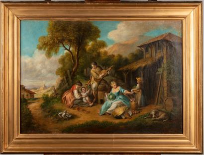 null FRENCH SCHOOL in the style of the 18th century

Country scene in front of a...